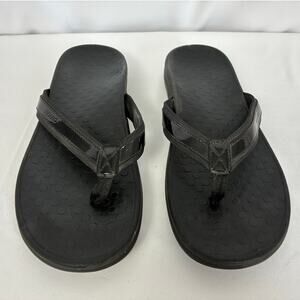 Vionic Tide II Sandals Womens 12 Black Flip Flops Vacation Support Orthotic